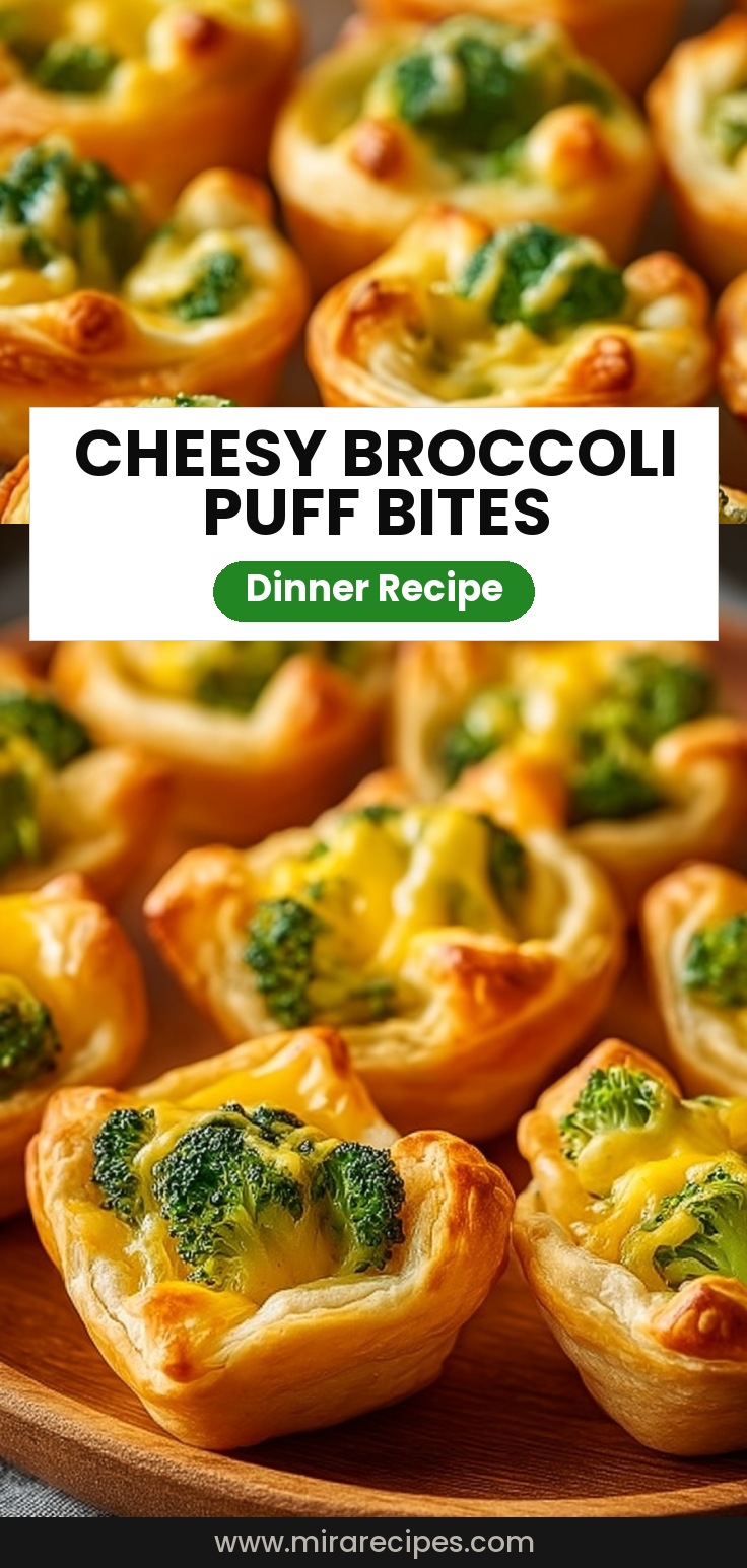Cheesy Broccoli and Cheddar Puff Pastry Bites Recipe
