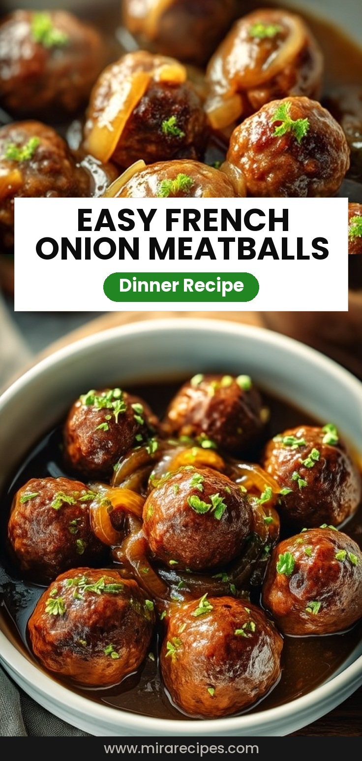 Easy French Onion Meatballs with Savory Caramelized Onion Sauce for Dinner