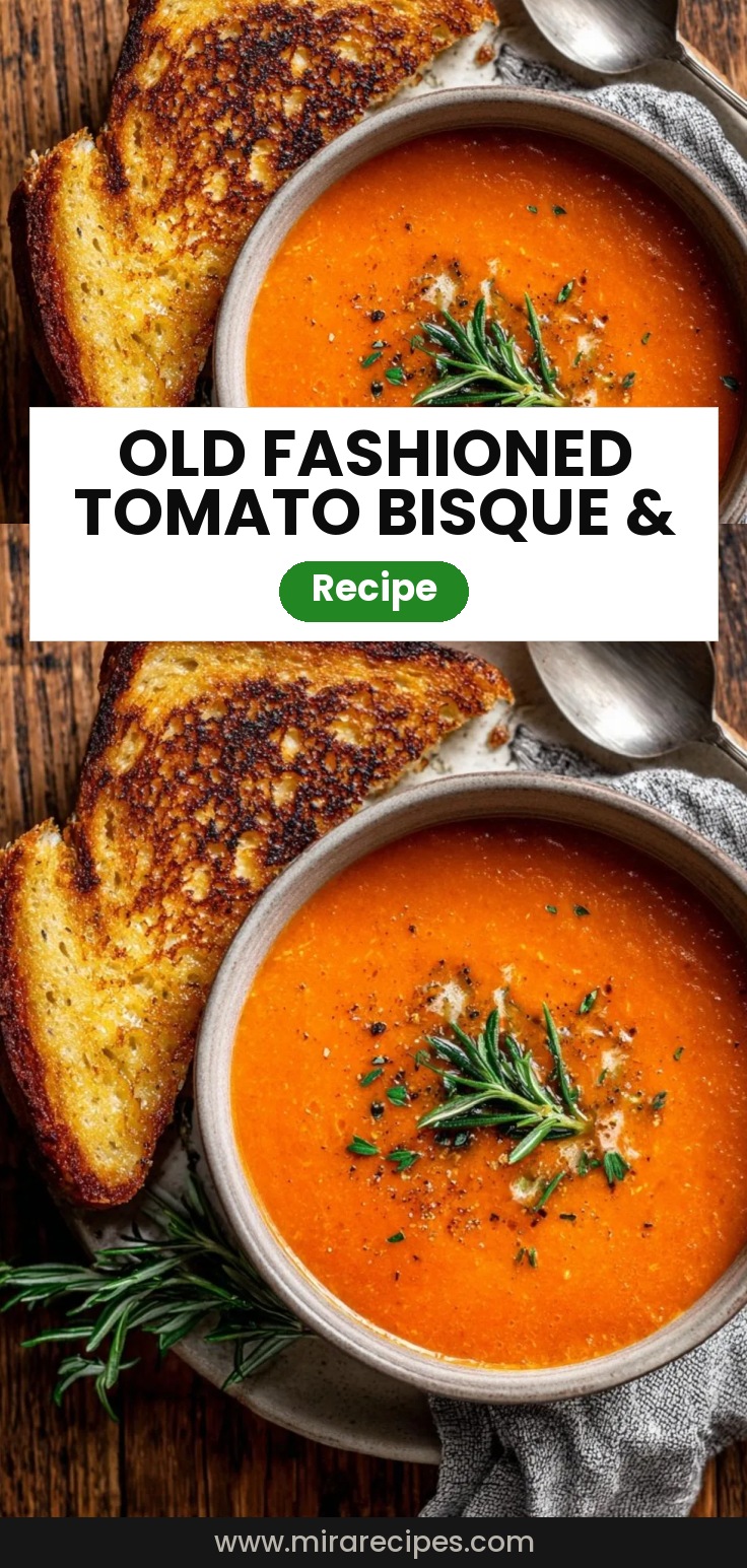 Old Fashioned Tomato Bisque with Grilled Cheese