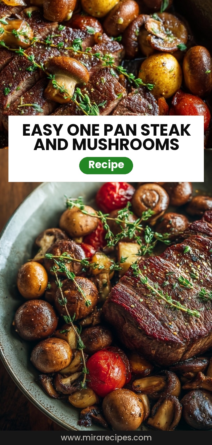 Simple One Pan Steak and Mushrooms