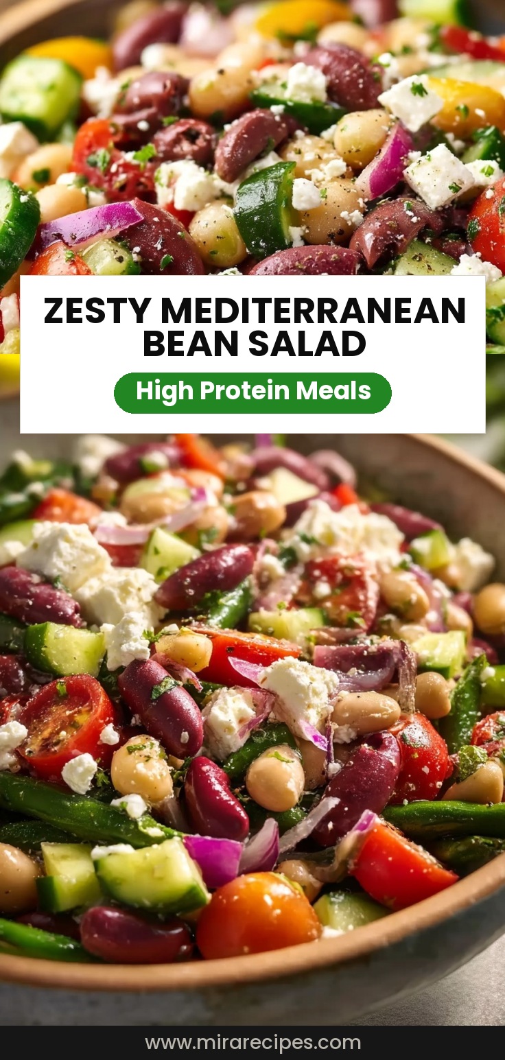 Zesty Mediterranean Bean Salad with Feta