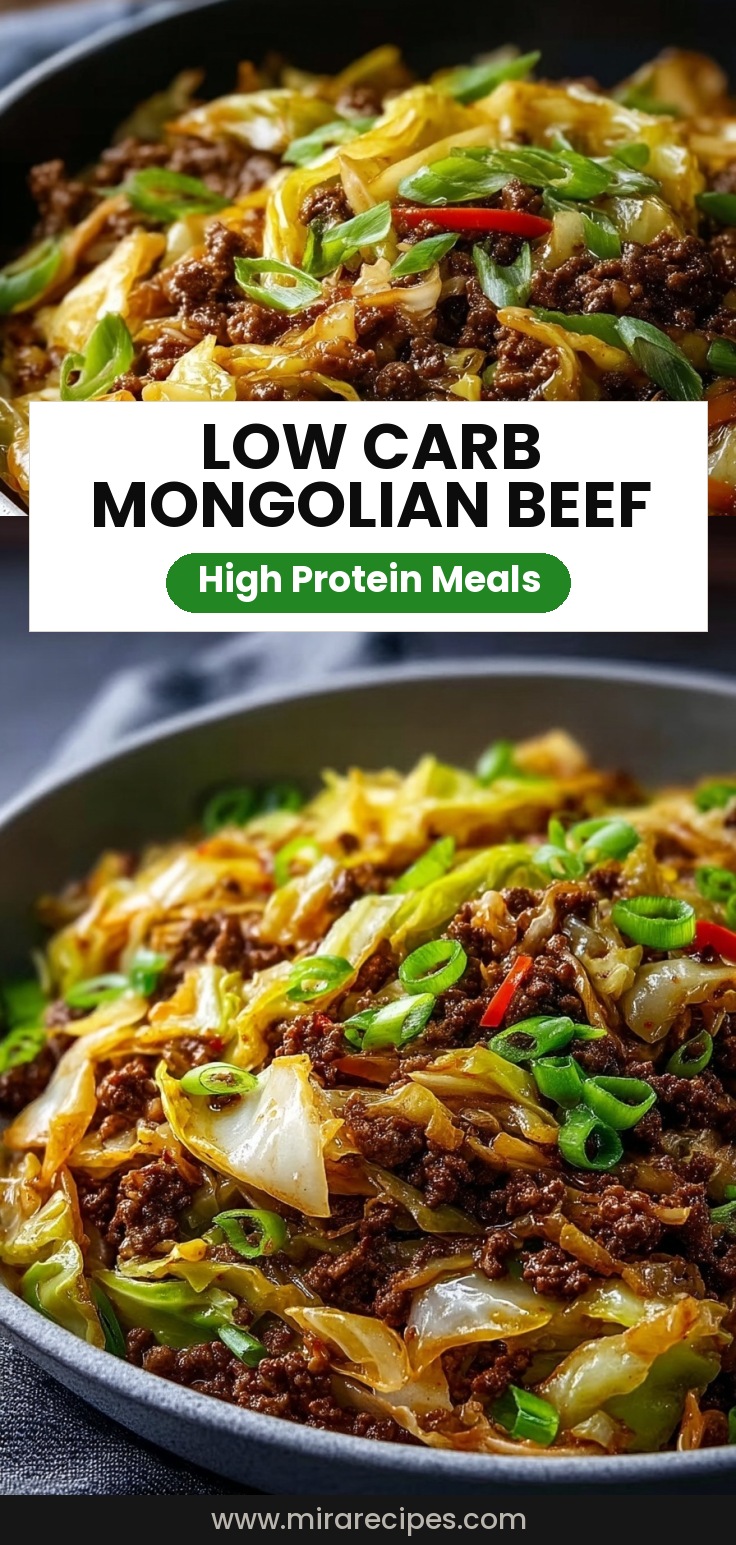 Low Carb Mongolian Ground Beef Cabbage