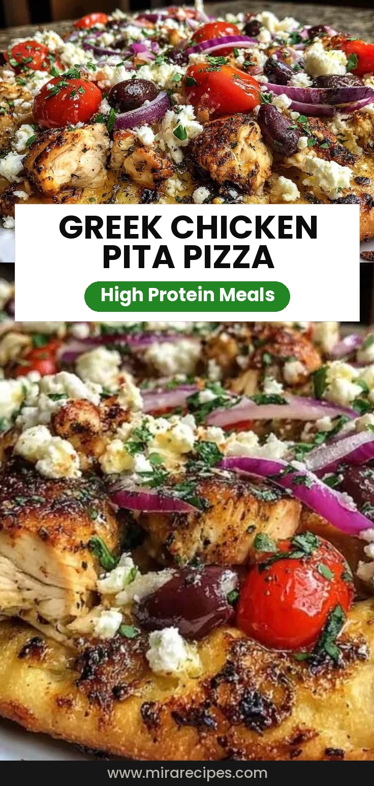 Greek Chicken Pita Pizza