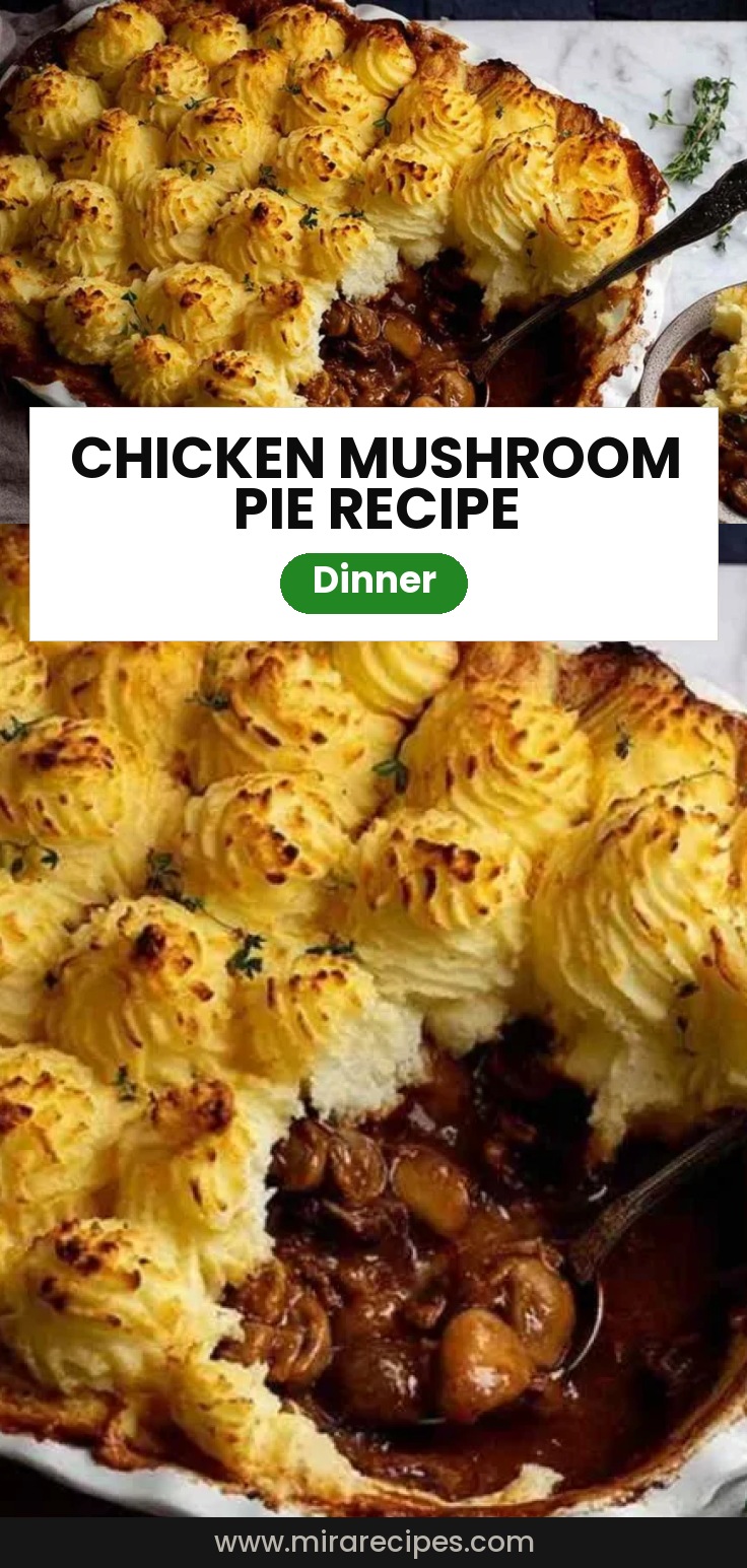Chicken Mushroom Pie with Duchess Potato