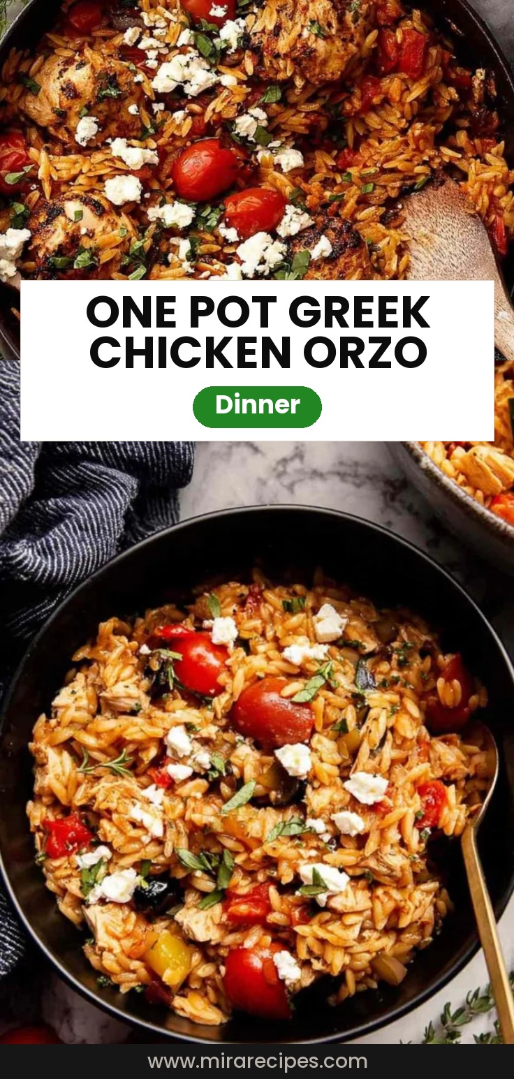 One Pot Greek Chicken Orzo