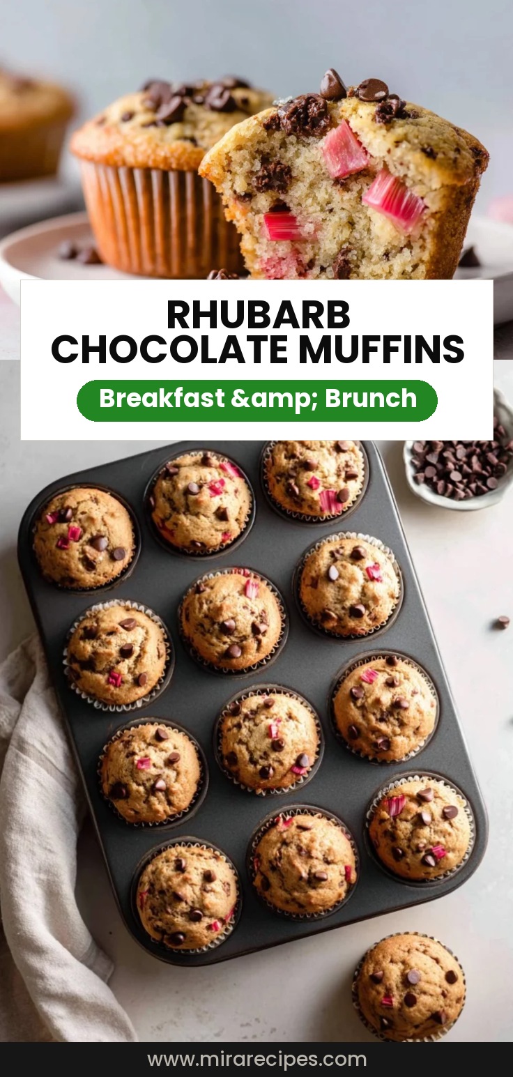 Rhubarb Muffins with Chocolate Chips