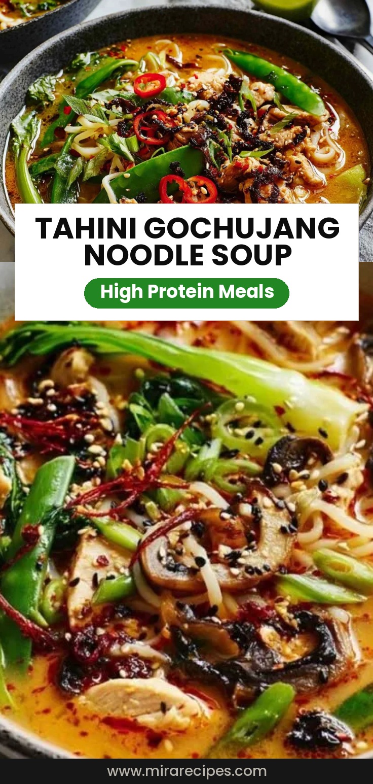 Tahini Gochujang Noodle Broth with Turkey