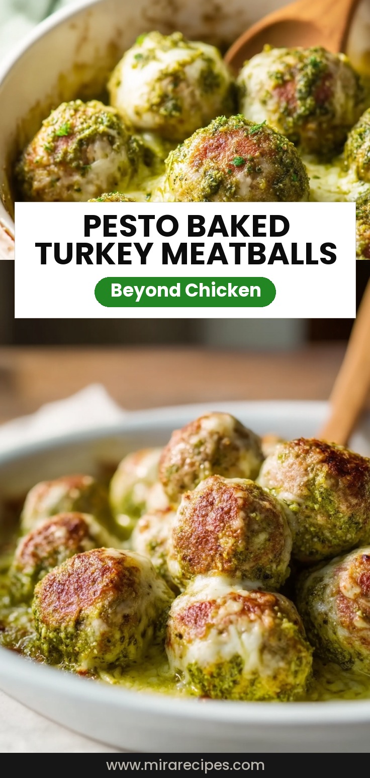 Pesto Baked Turkey Meatballs