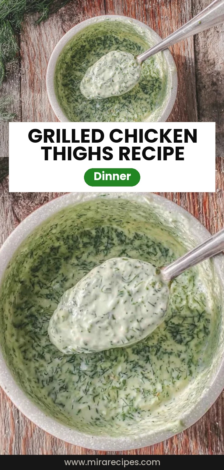 Mediterranean Grilled Chicken Thighs with Dill Yogurt Sauce