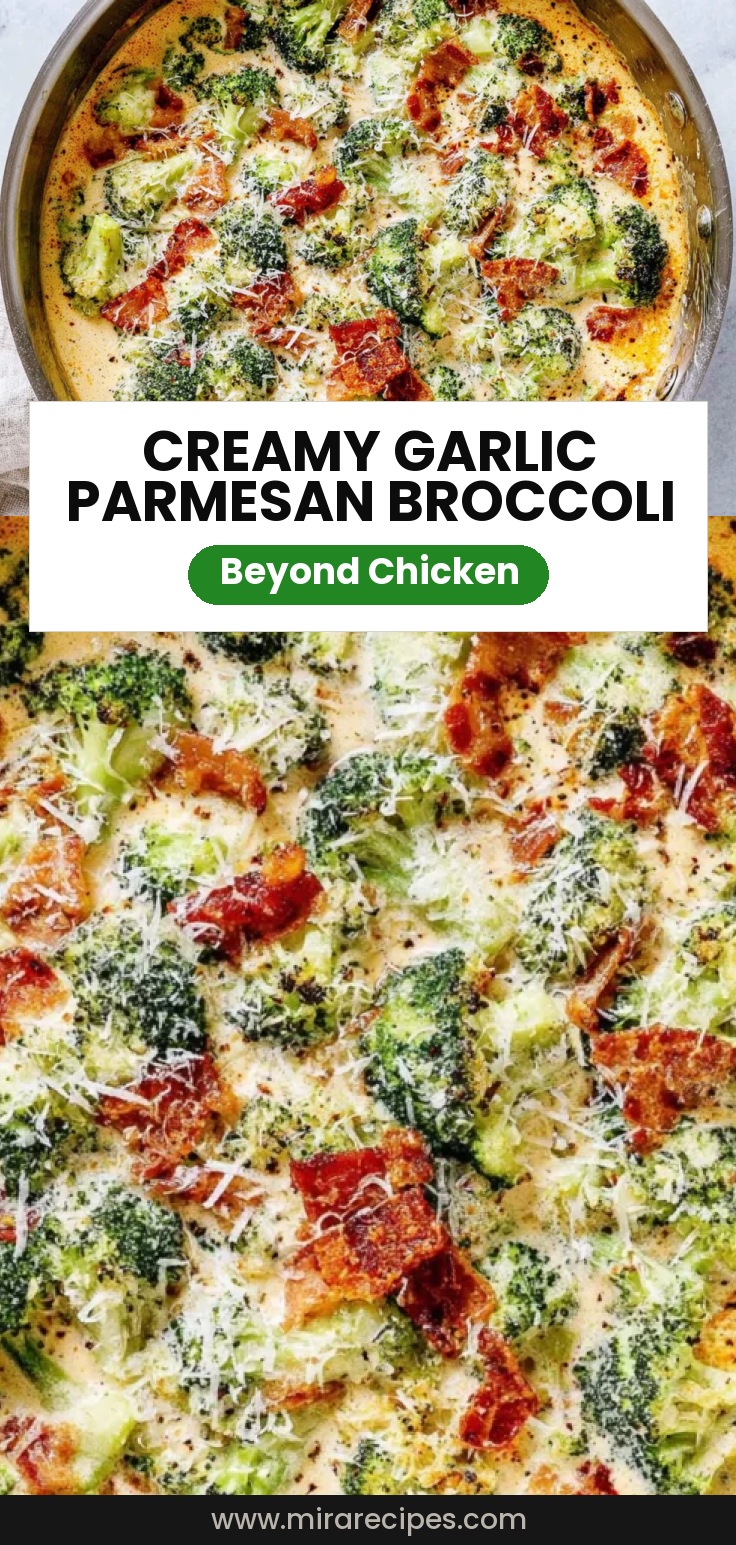 Creamy Garlic Parmesan Broccoli with Bacon