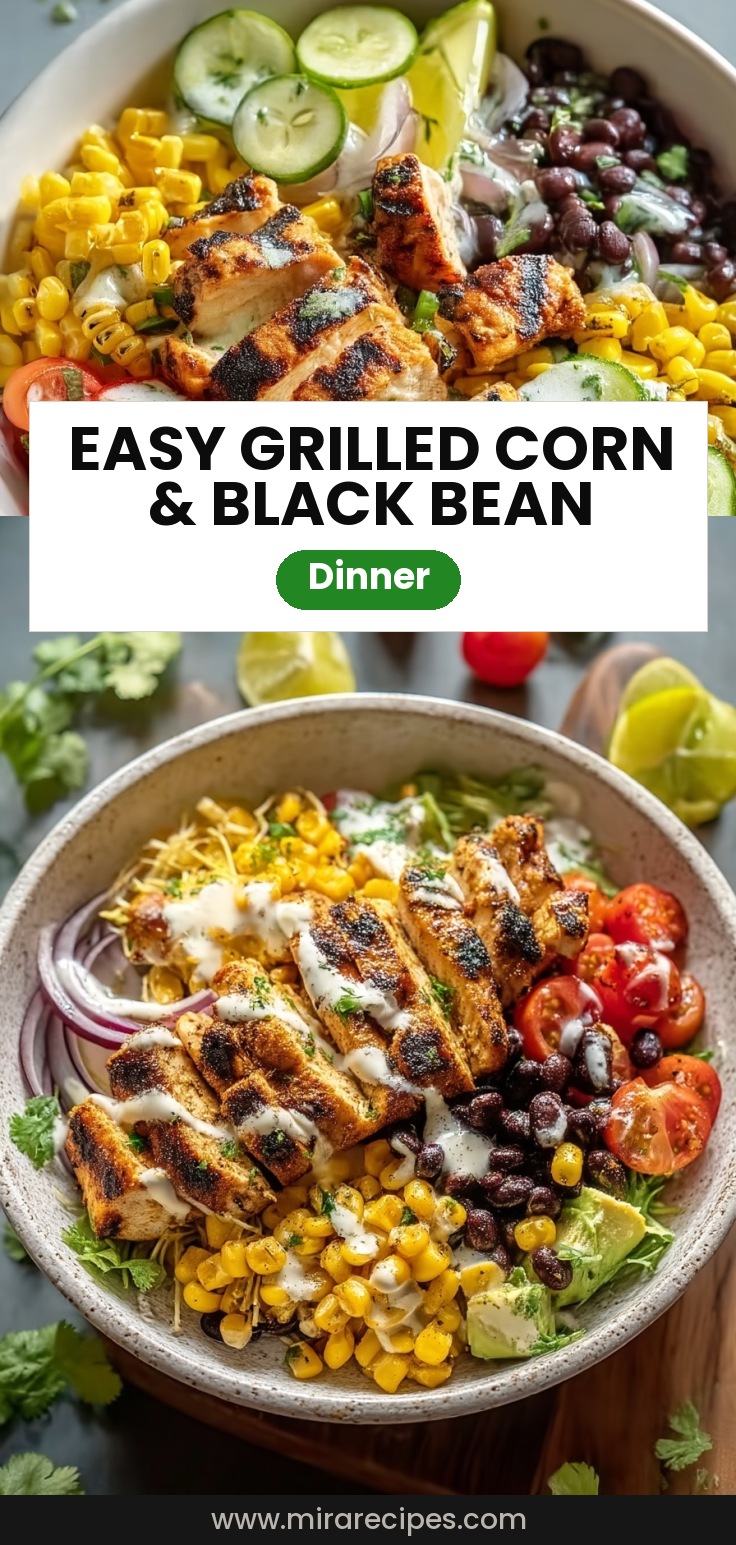 Easy & Healthy Grilled Corn and Black Bean Chicken Bowls
