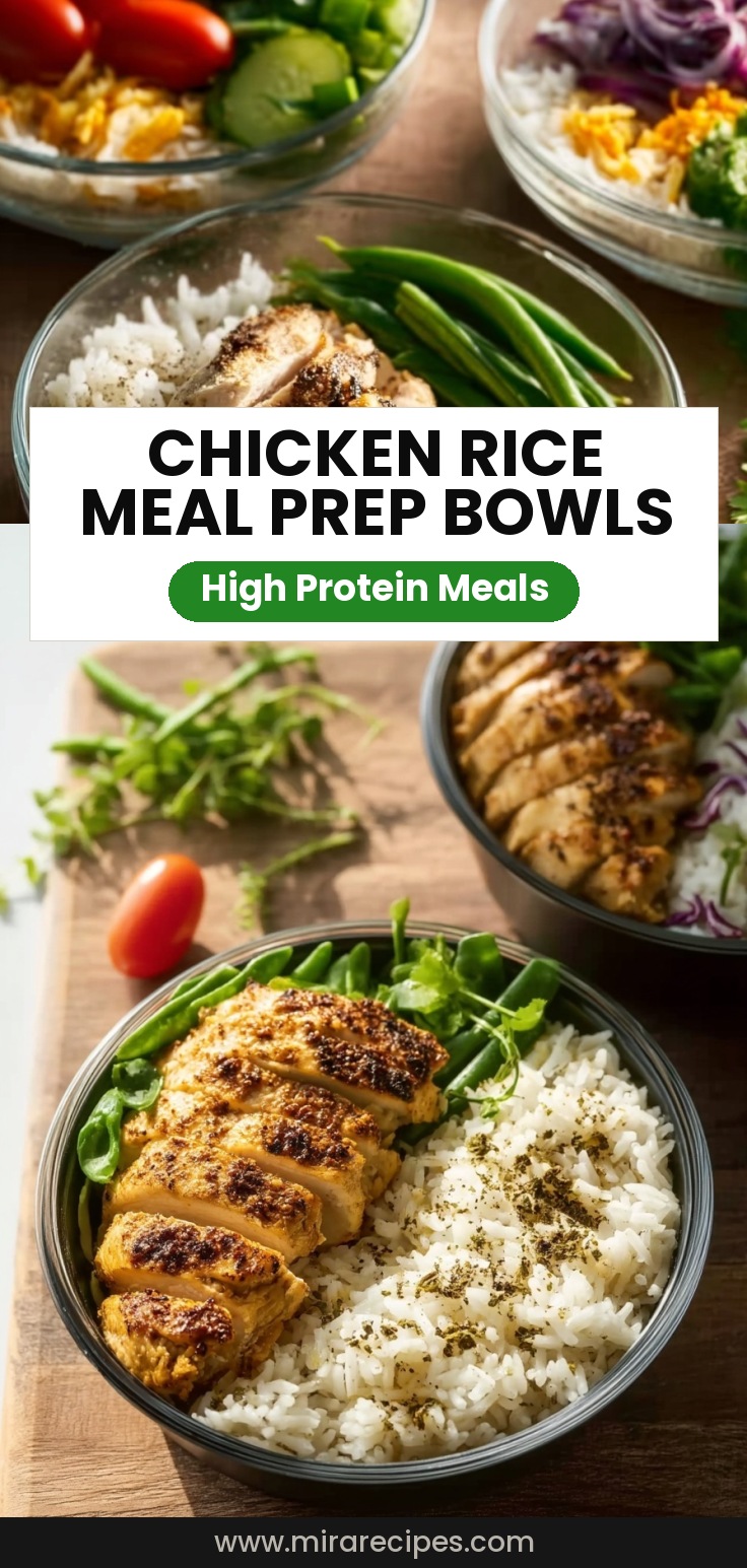 Chicken and rice meal prep bowls