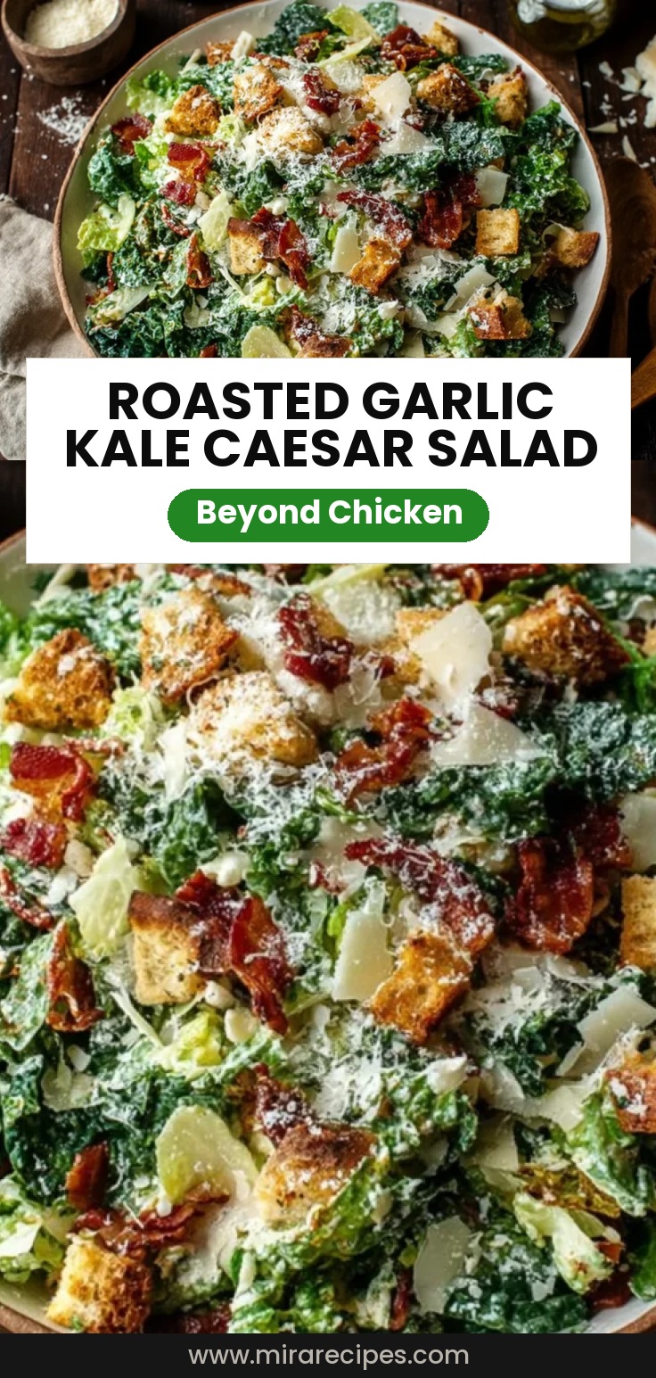 Roasted Garlic & Kale Caesar Salad