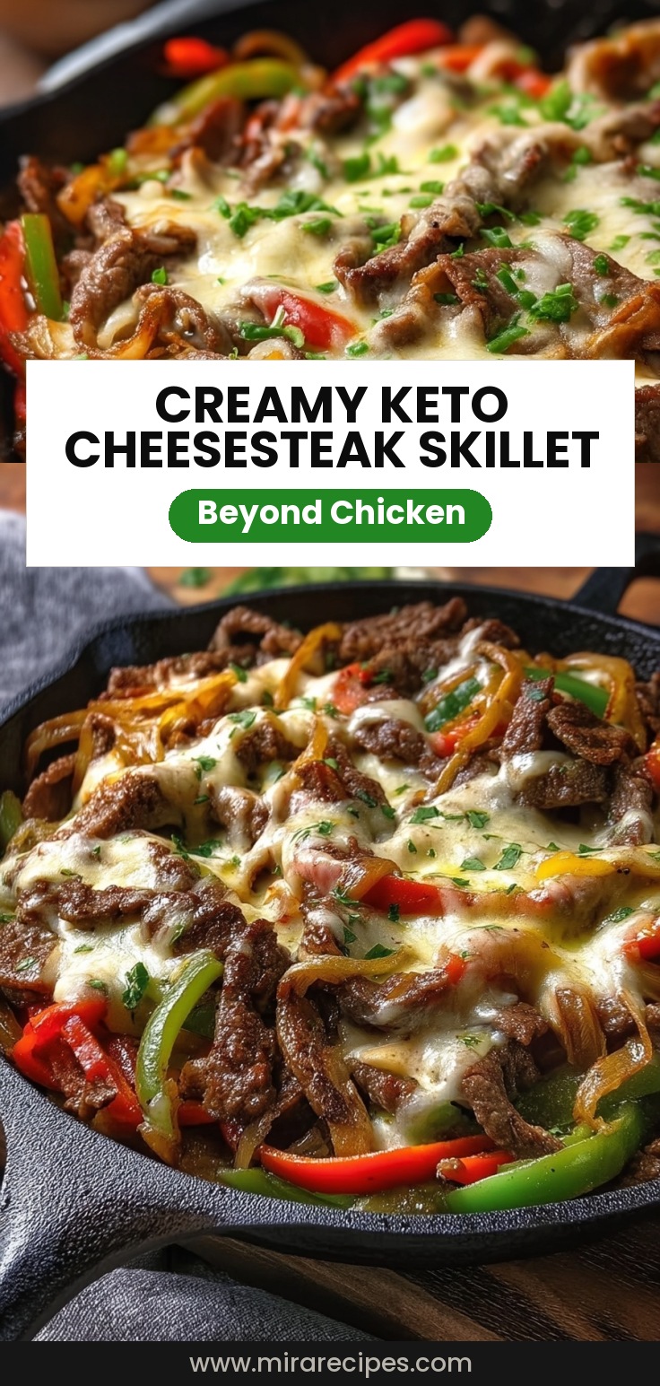 Creamy Keto Philly Cheesesteak Skillet