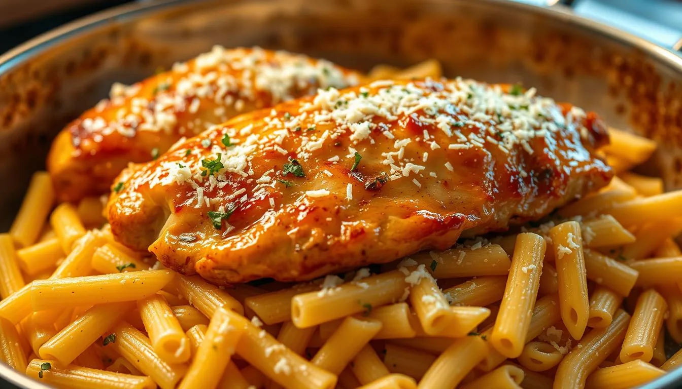 Garlic Butter Chicken with Rigatoni and Parmesan: A Comforting Dish
