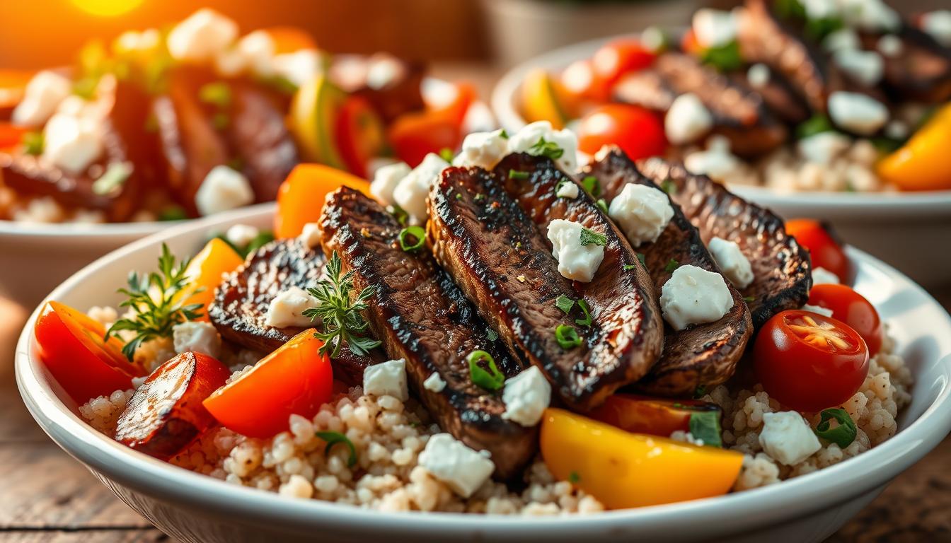 Mediterranean steak bowls recipe