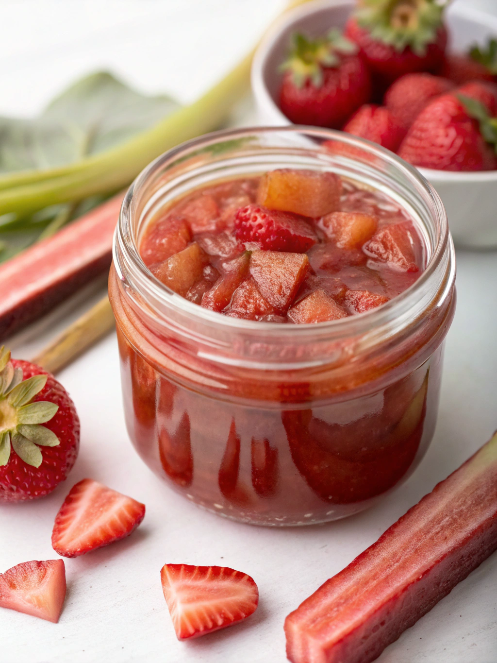 Strawberry Rhubarb Jam - No Pectin, Just 3 Ingredients!