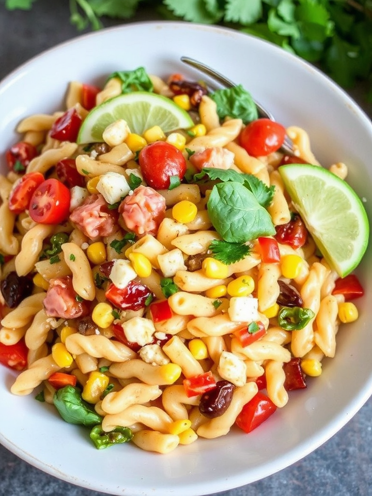 Healthy Flavorful Street Corn Pasta Salad