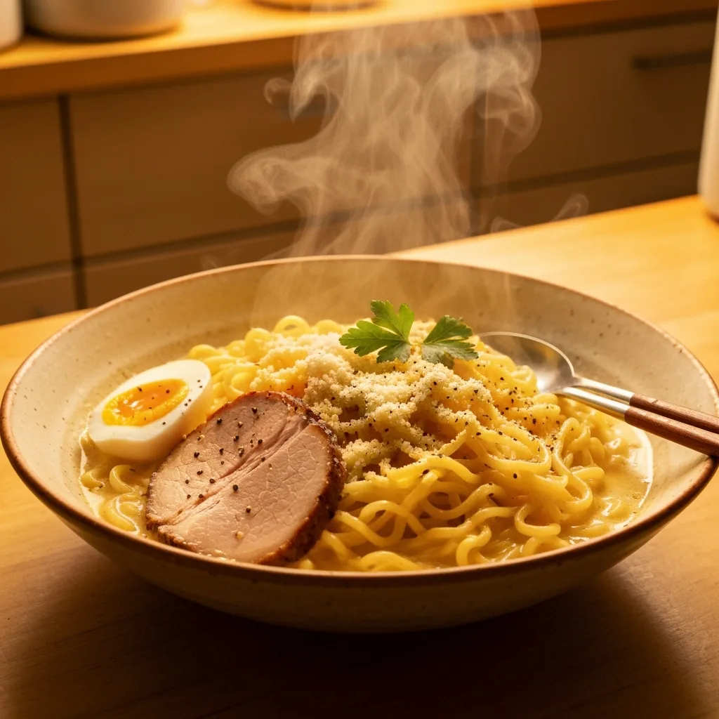 Crave-Worthy Carbonara Ramen Recipe: Easy Fusion Meal Idea