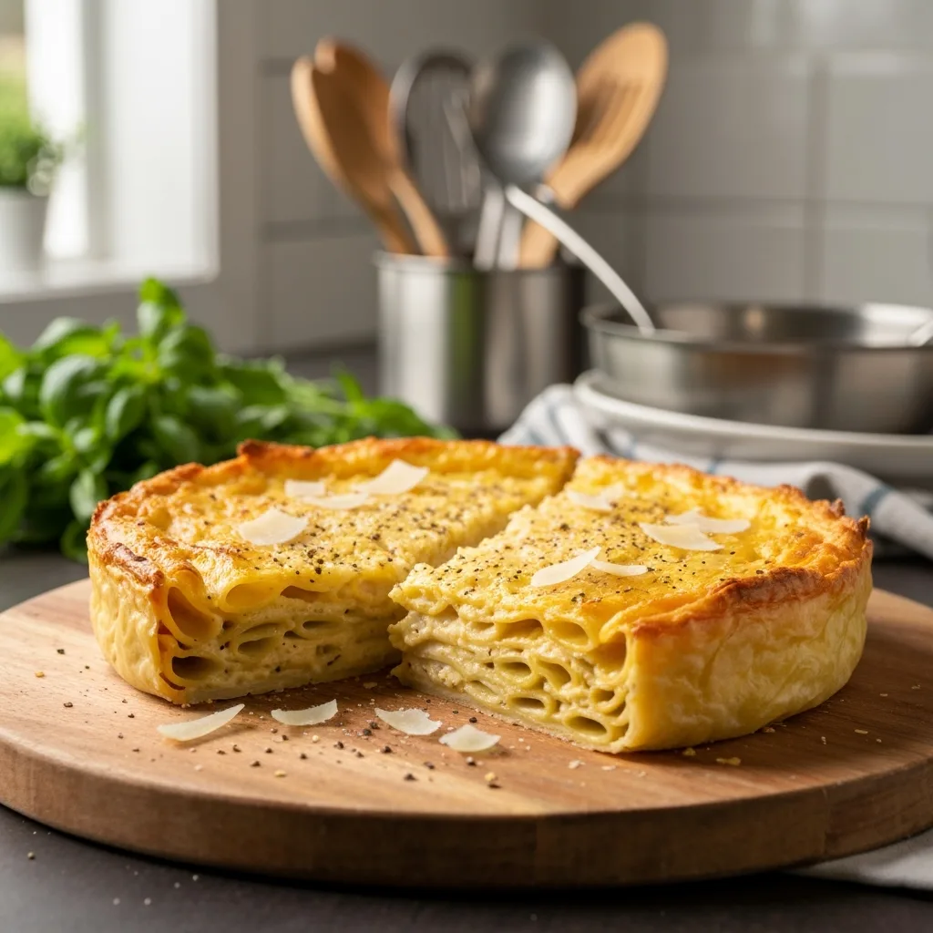 Crispy Cacio e Pepe Pasta Pie Recipe Quick Easy Comfort Food Idea