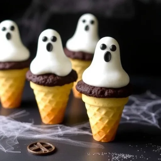 Ghostly Cupcake Cones: A Spooky Treat for Halloween