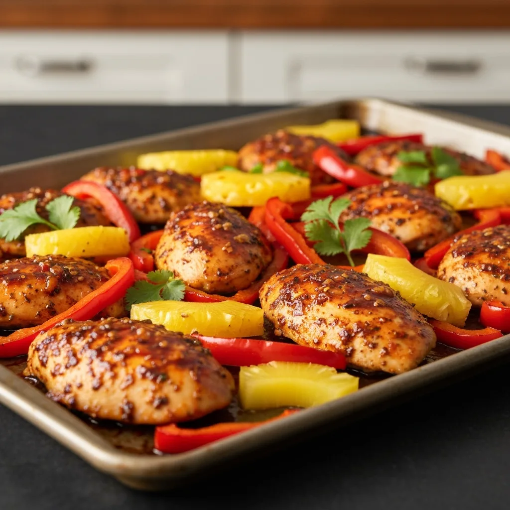 Sheet Pan Hawaiian Chicken Teriyaki Delight