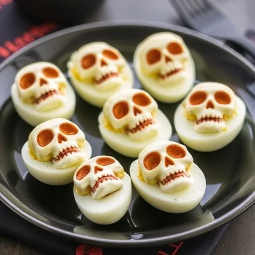 Spooky Deviled Skull Eggs Perfect Halloween Recipe Idea