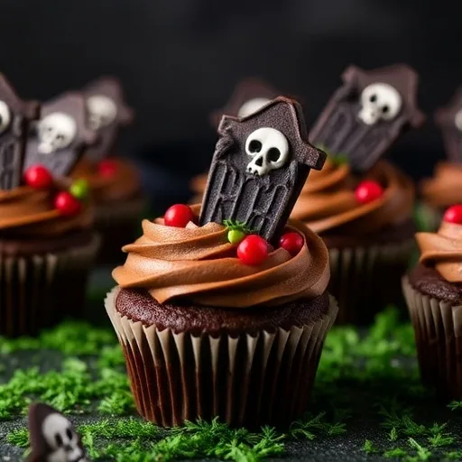 Spooky Graveyard Chocolate Cupcakes Recipe