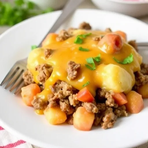Cheesy Ground Beef and Potato Casserole -One-Pan Dinner! Recipe