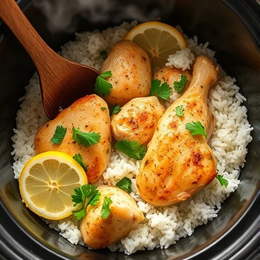Easy Slow Cooker Lemon Herb Chicken and Rice: A Flavorful One Pot Dinner