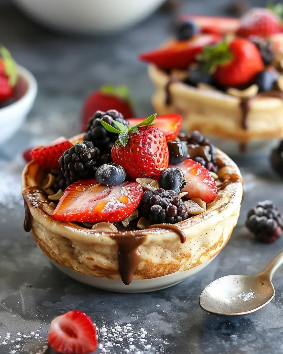 Healthy Baked Protein Pancake Bowls: Easy Breakfast!