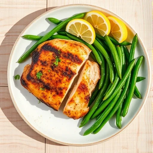 Quick &amp; Easy Lemon Herb Chicken Breast with Garlic Green Beans for Dinner