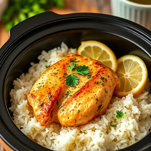 Zesty Slow Cooker Lemon Herb Chicken &amp; Rice Recipe