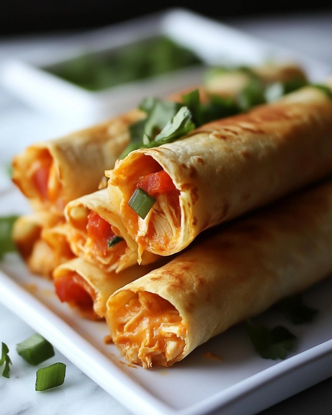 Buffalo Chicken Taquitos Crispy Spicy Easy Appetizer 1