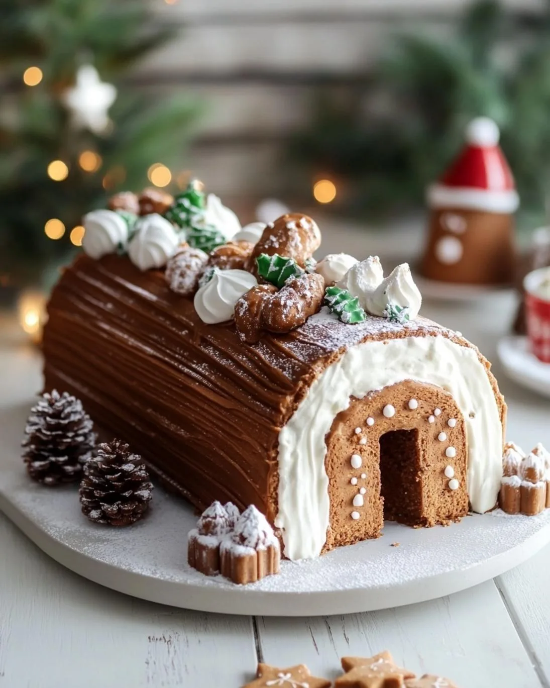 Gingerbread Yule Log Cake: Easy Holiday Dessert Recipe for Christmas