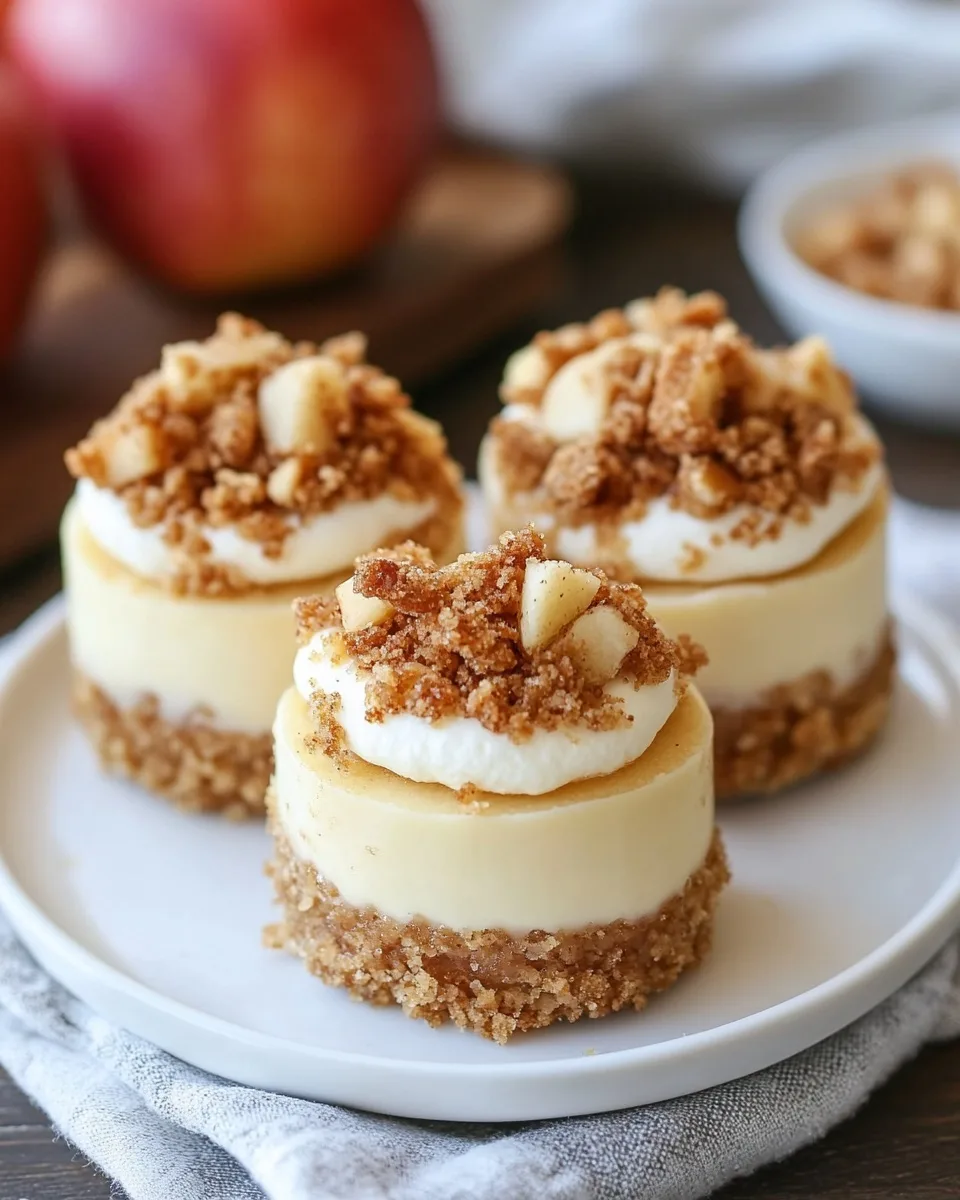 Easy Apple Crisp Mini Cheesecakes Perfect for Fall Dessert