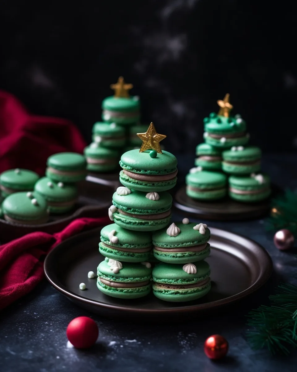 Festive Christmas Tree Cake Macarons Recipe