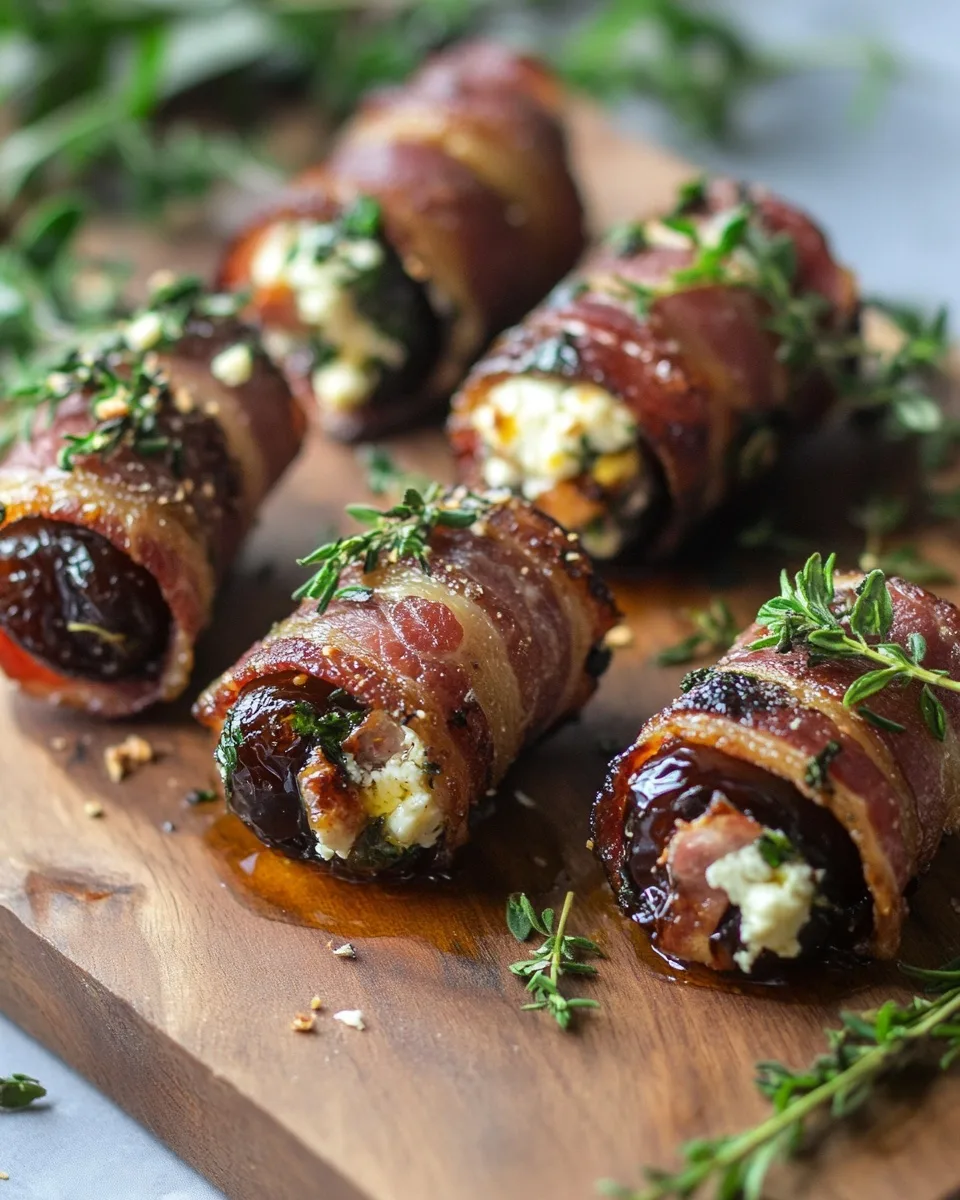 Irresistible Bacon-Wrapped Dates: Goat Cheese, Honey &amp; Herbs Appetizer