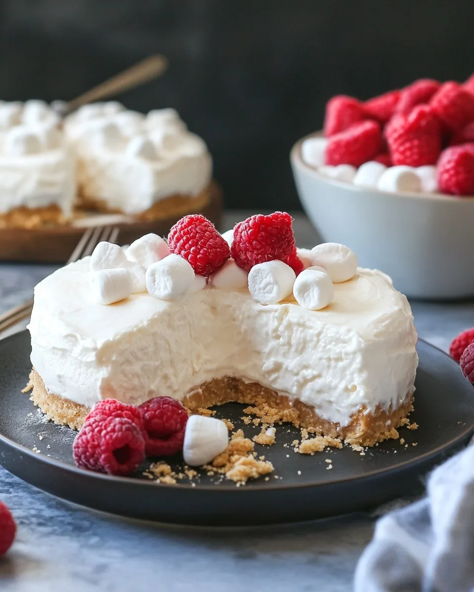 Marshmallow Cheesecake: No-Bake, Light &amp; Fluffy Dessert