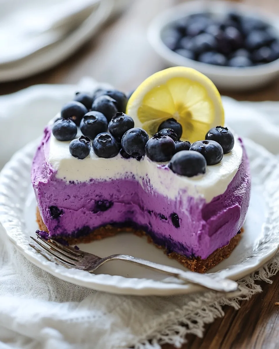 No-Bake Lemon Blueberry Cream Cake Recipe