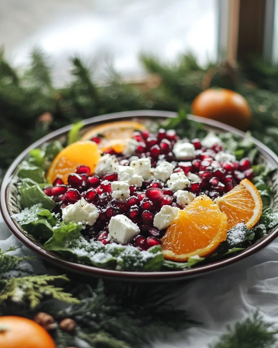 Sparkling Christmas Salad: Pomegranate, Feta &amp; Zesty Orange Vinaigrette