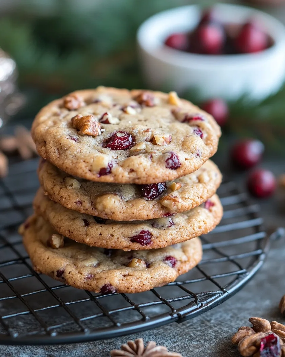 Spiced Cranberry Walnut Cookies: Chewy Holiday Baking Delight