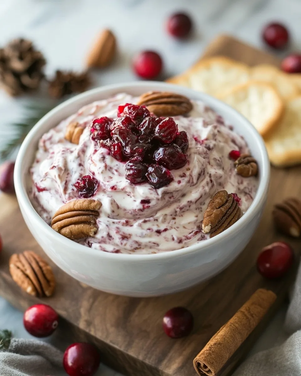 Sweet, Tangy, and Creamy Cranberry Pecan Cream Cheese Dip