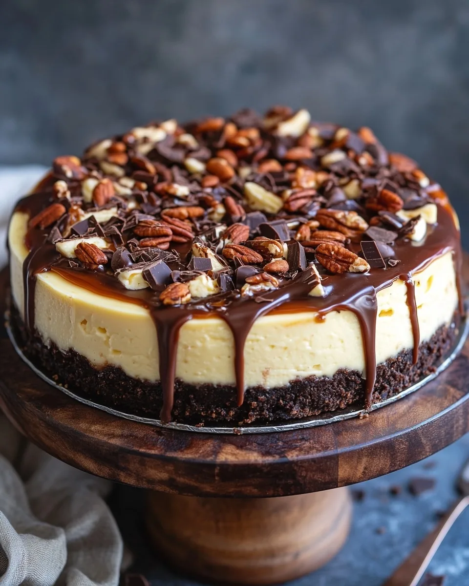 Turtle Cheesecake Recipe with Caramel &amp; Chocolate