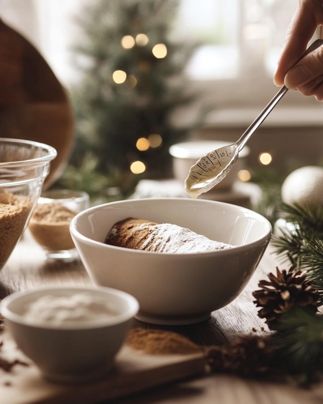 ingrediant of Gingerbread Yule Log Cake Easy Holiday Dessert Recipe for Christmas 18