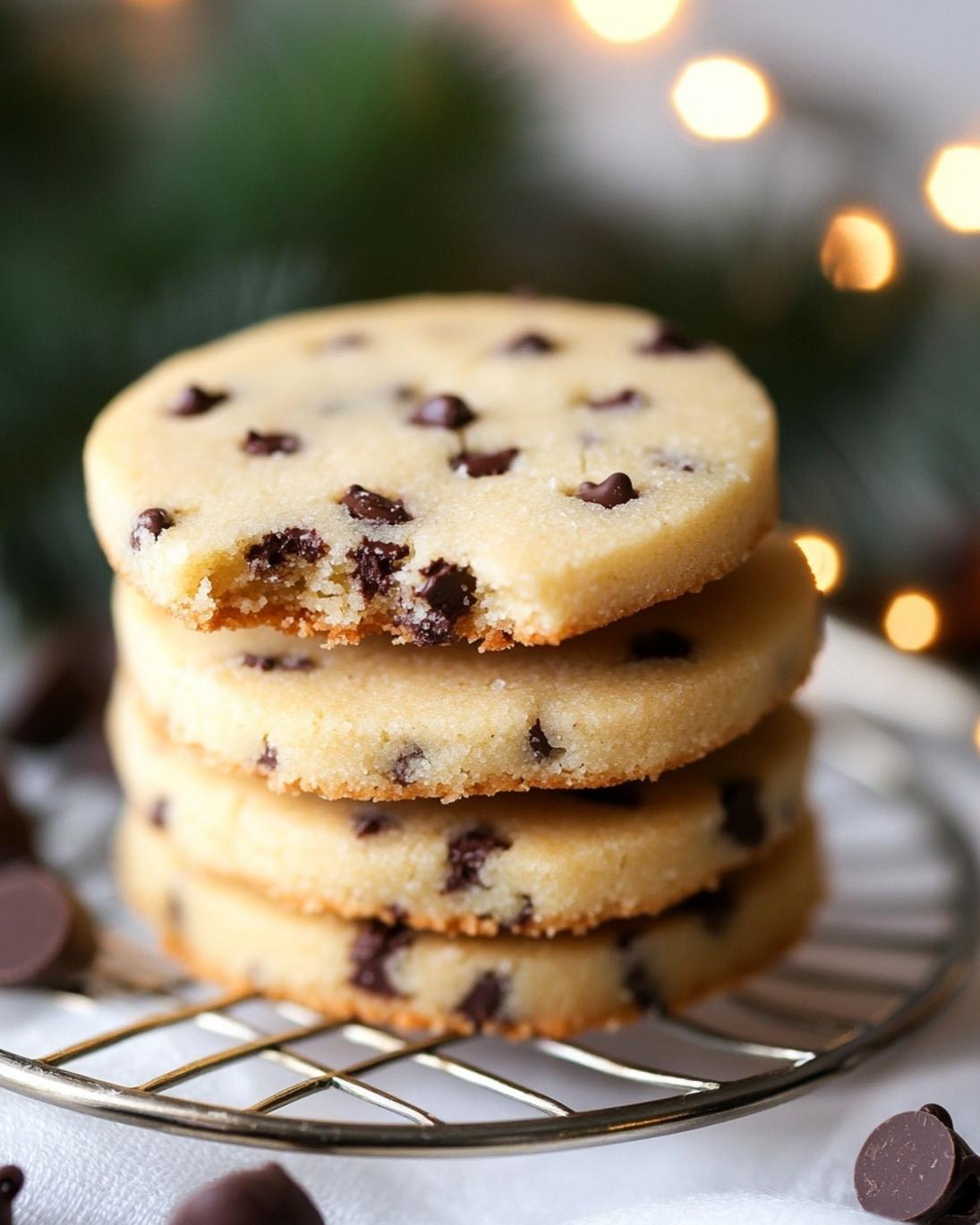 Buttery Melt In Your Mouth Chocolate Chip Shortbread Cookies 1