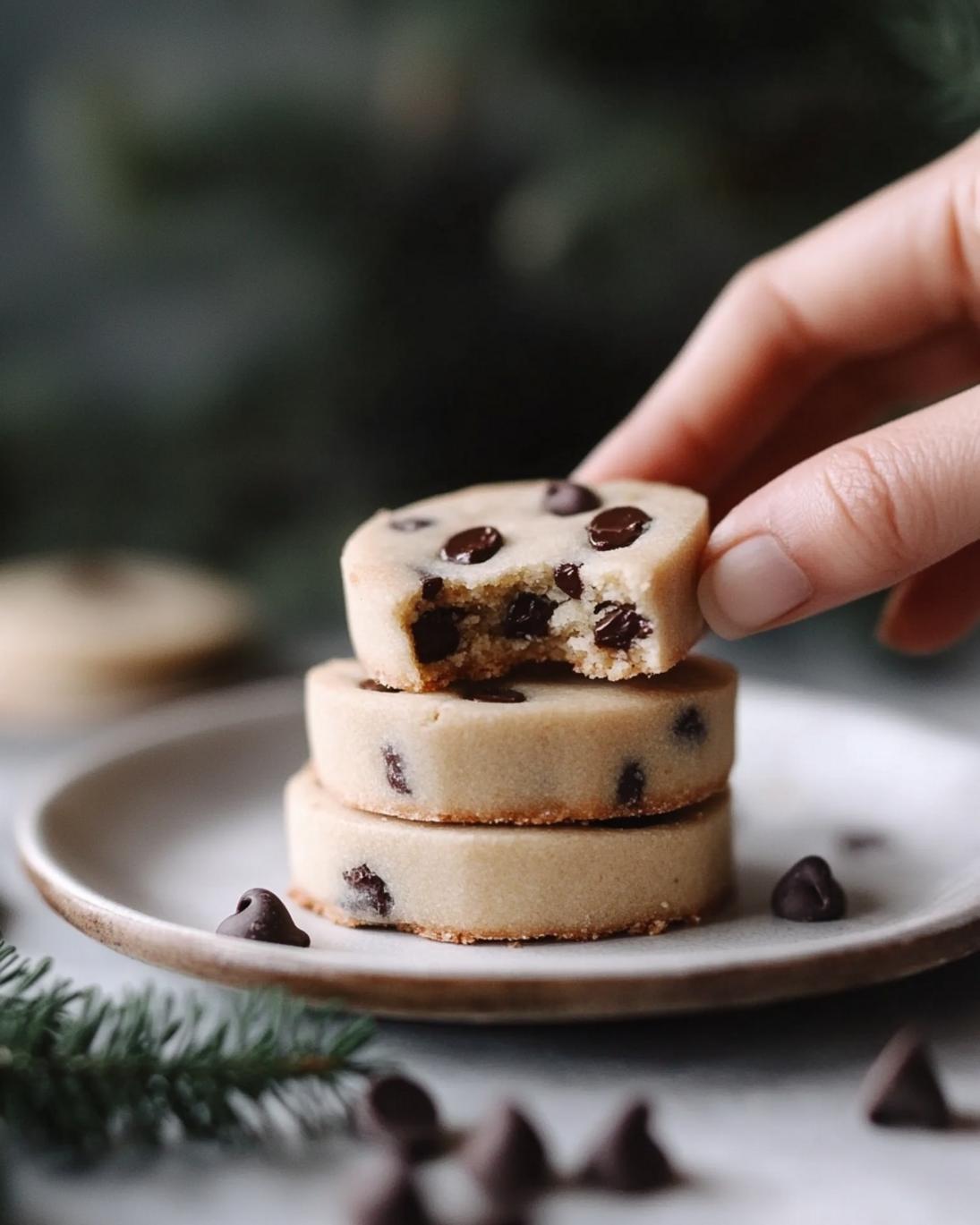 Buttery Melt in Your Mouth Chocolate Chip Shortbread Cookies 3