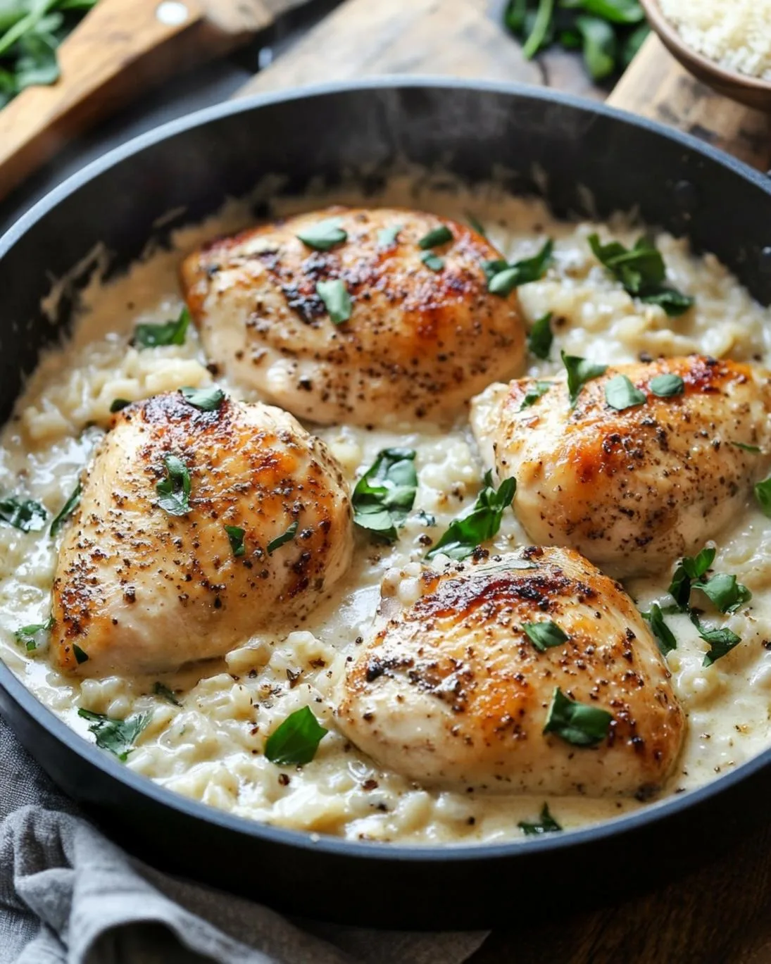 Creamy One-Pan Parmesan Chicken and Rice Dinner (Ready in 30 Minutes!)