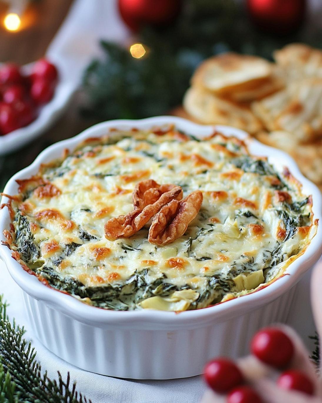 Creamy Spinach Artichoke Grinch Dip Fun Festive Holiday Appetizer 3