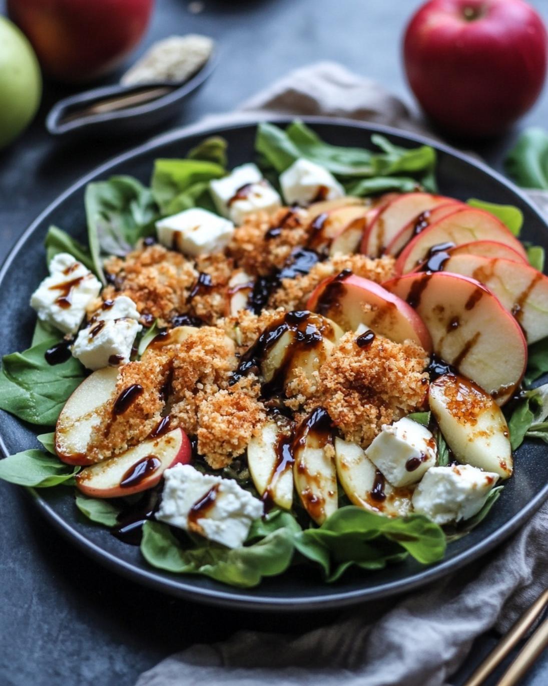 Crispy Honeycrisp Apple Feta Salad with Sweet Balsamic Drizzle 1